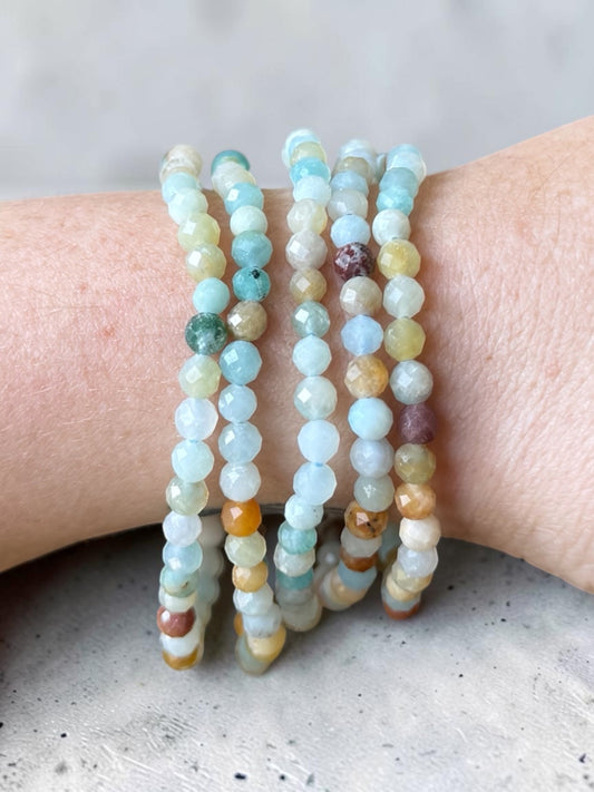 Amazonite faceted Bead Bracelets