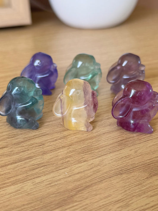 Fluorite Bunny with Carrot Carvings ~ Choose Your Own