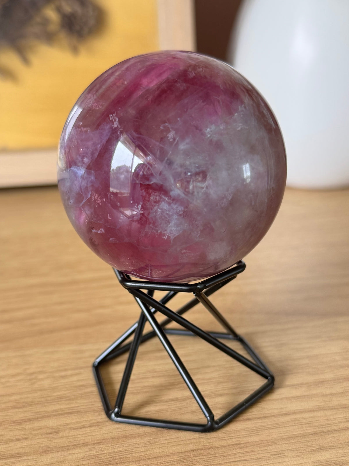 Watermelon Fluorite Sphere