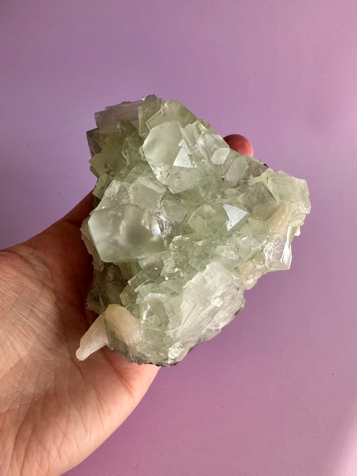 Sea Foam Green Apophyllite with Peach Silbite Specimen