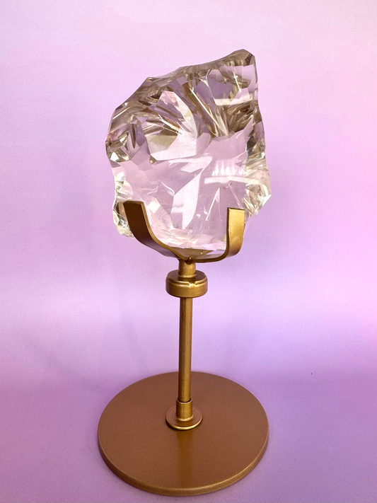 Sculpted HQ Clear Quartz on Stand