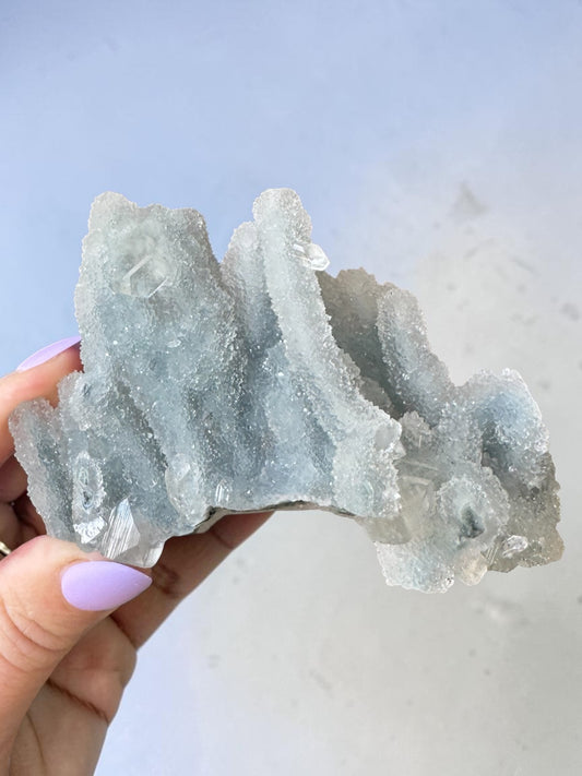 Denim Blue Chalcedony Cluster Specimen