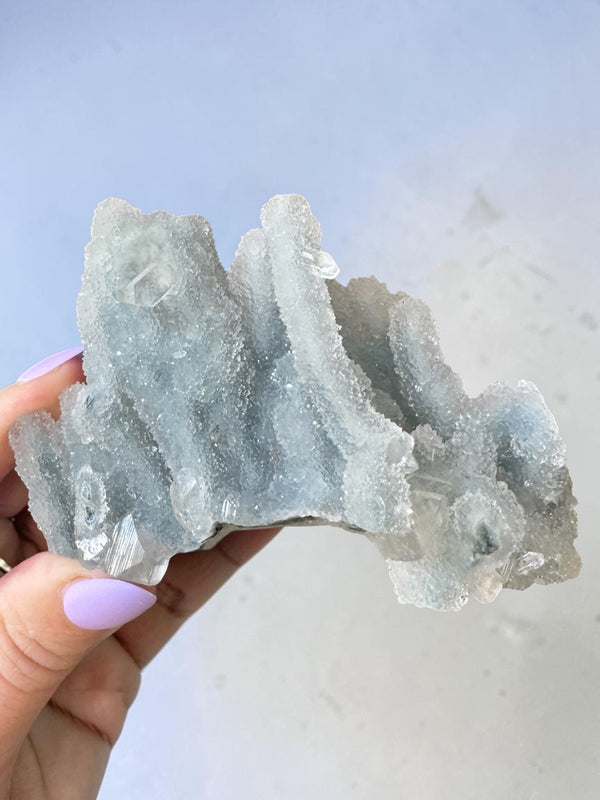 Denim Blue Chalcedony Cluster Specimen