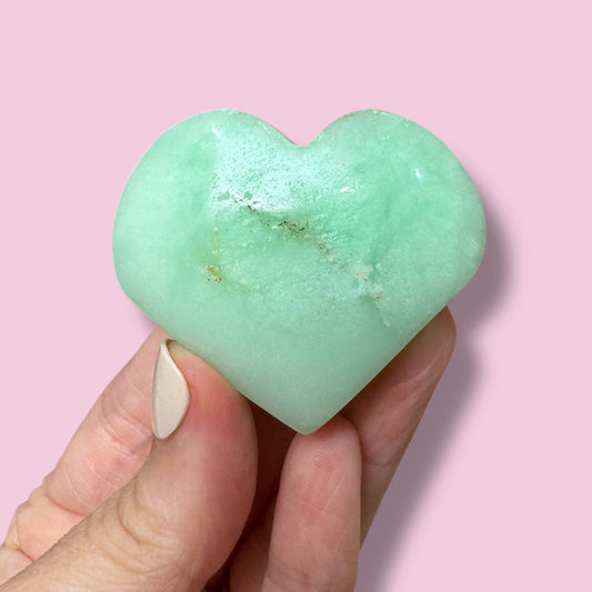 Australian Chrysoprase Heart Carving