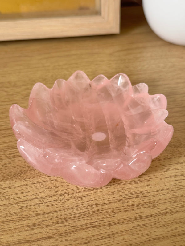Rose Quartz Lotus Bowl