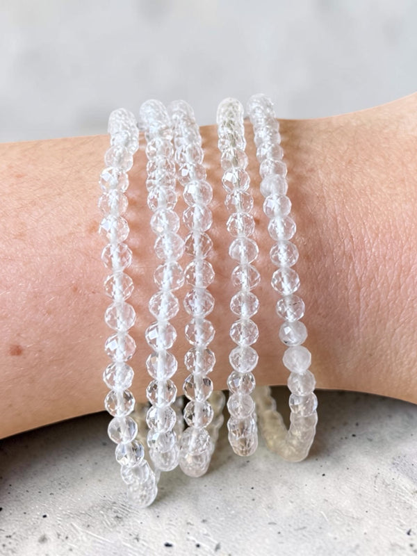 Clear Quartz Faceted Bead Bracelets