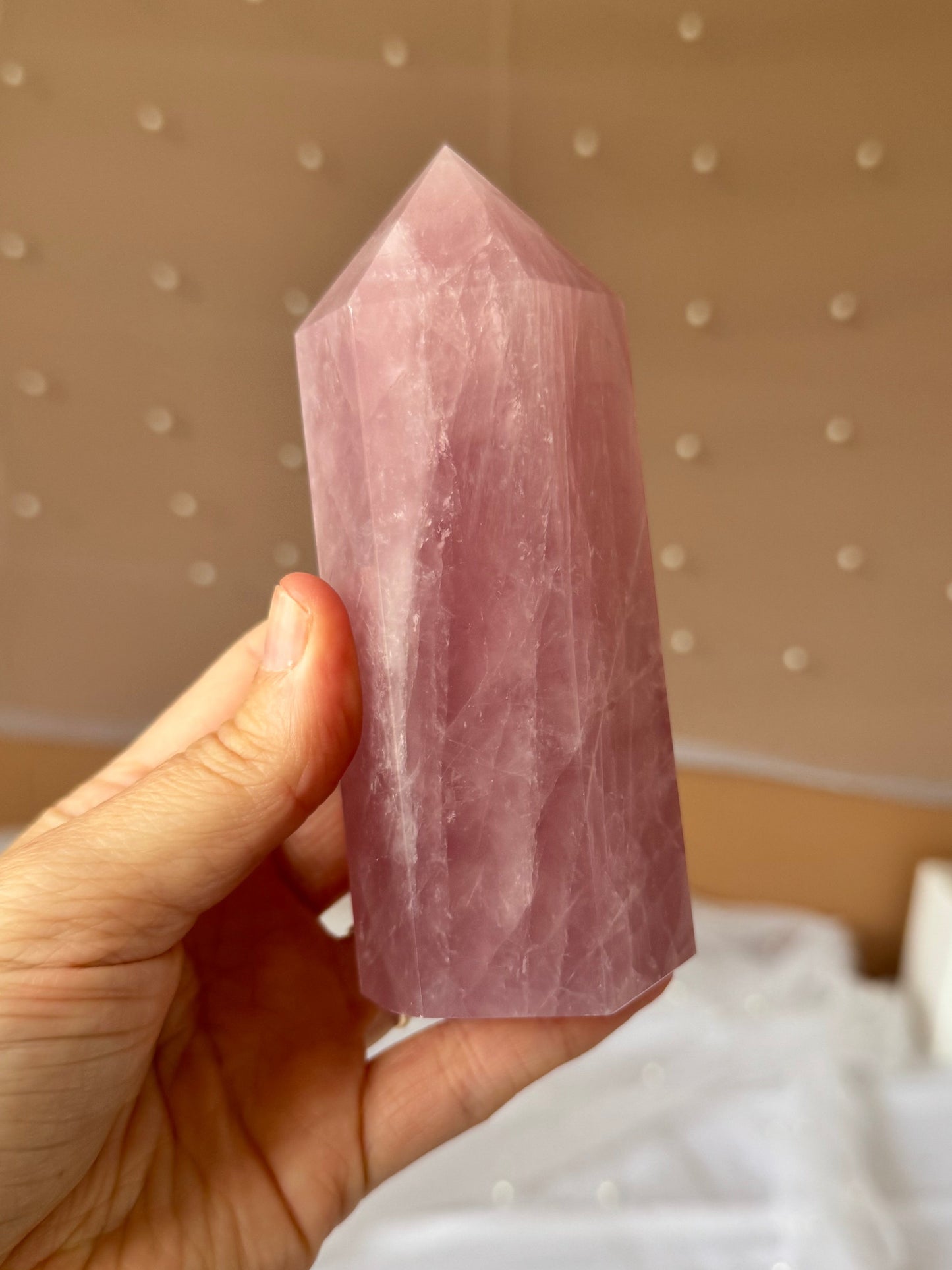 Lavender Rose Quartz Tower (x)