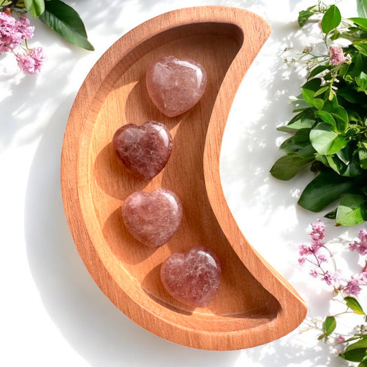 Strawberry Quartz Heart Carvings
