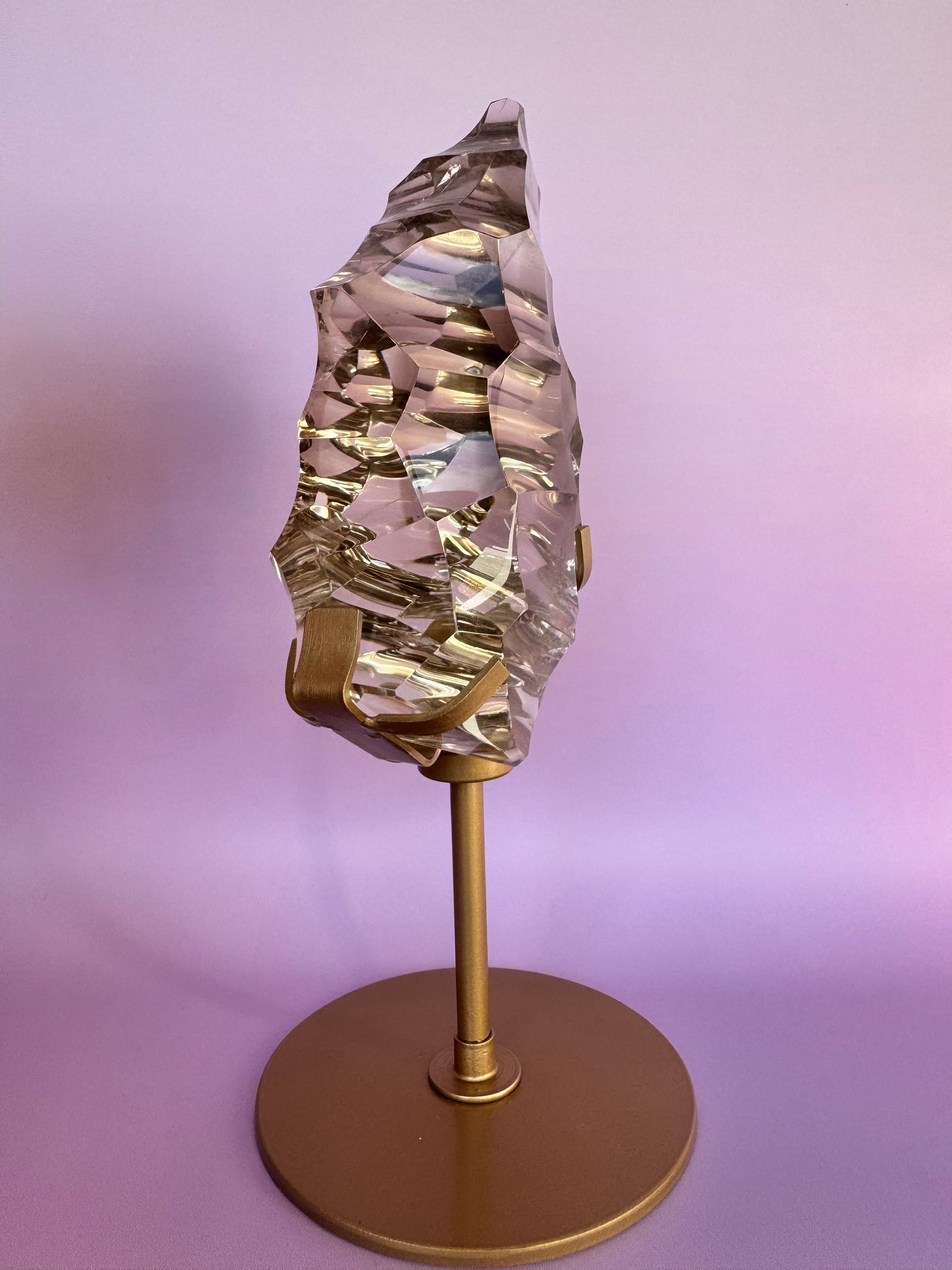 Sculpted HQ Clear Quartz on Stand
