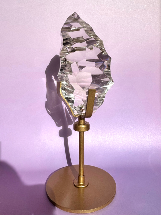 Sculpted HQ Clear Quartz on Stand