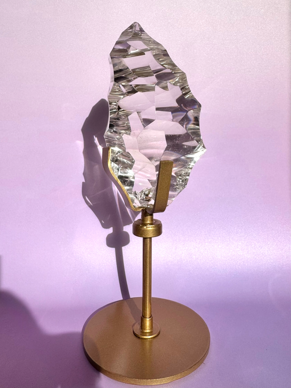 Sculpted HQ Clear Quartz on Stand