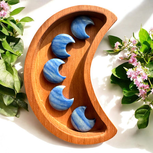 Blue Aventurine Moon Carvings
