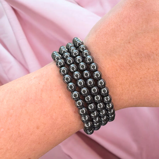 Hematite 6mm Bead Bracelet