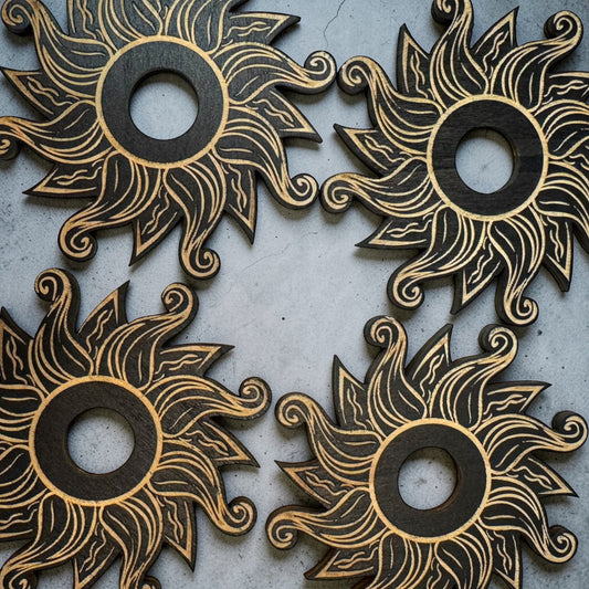 Sun Wooden Sphere Stand