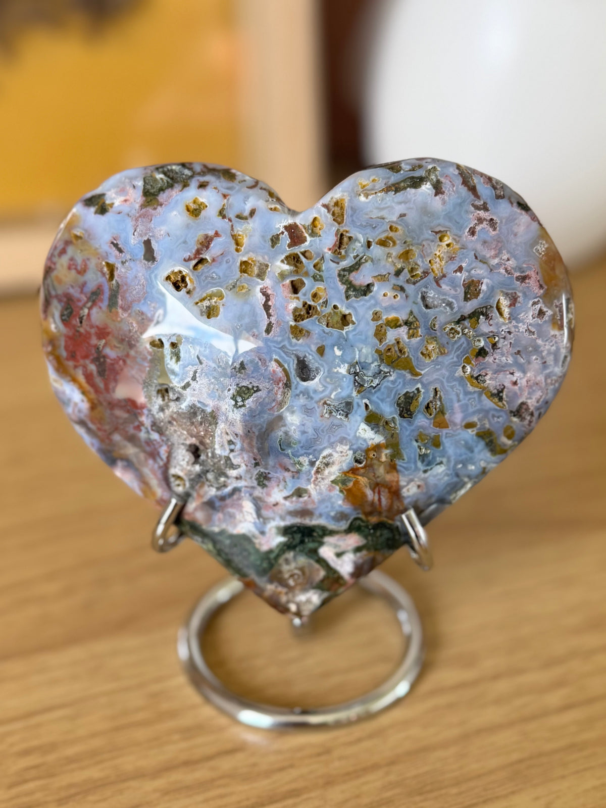 Sea Jasper Heart Carving