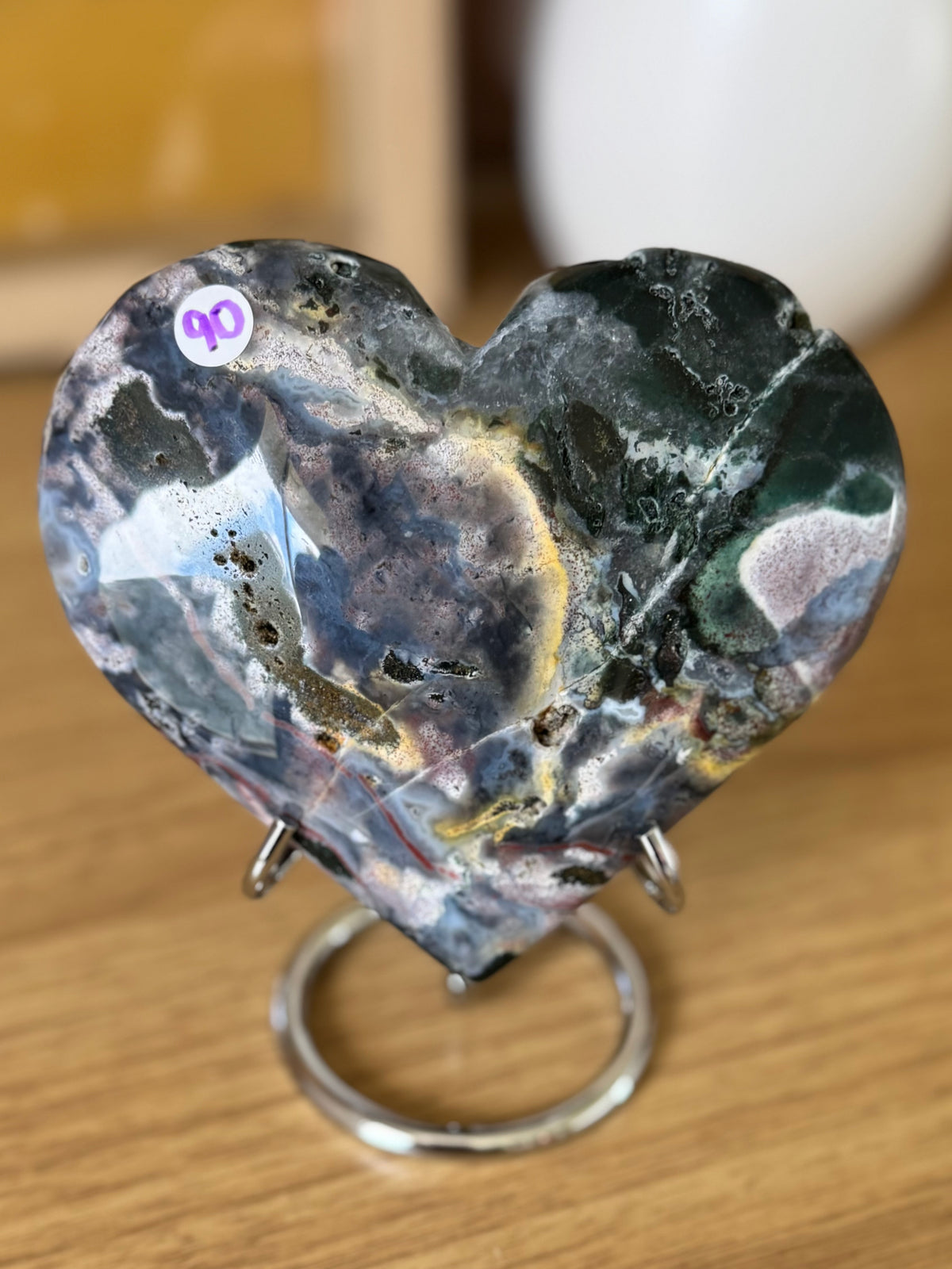 Sea Jasper Heart Carving