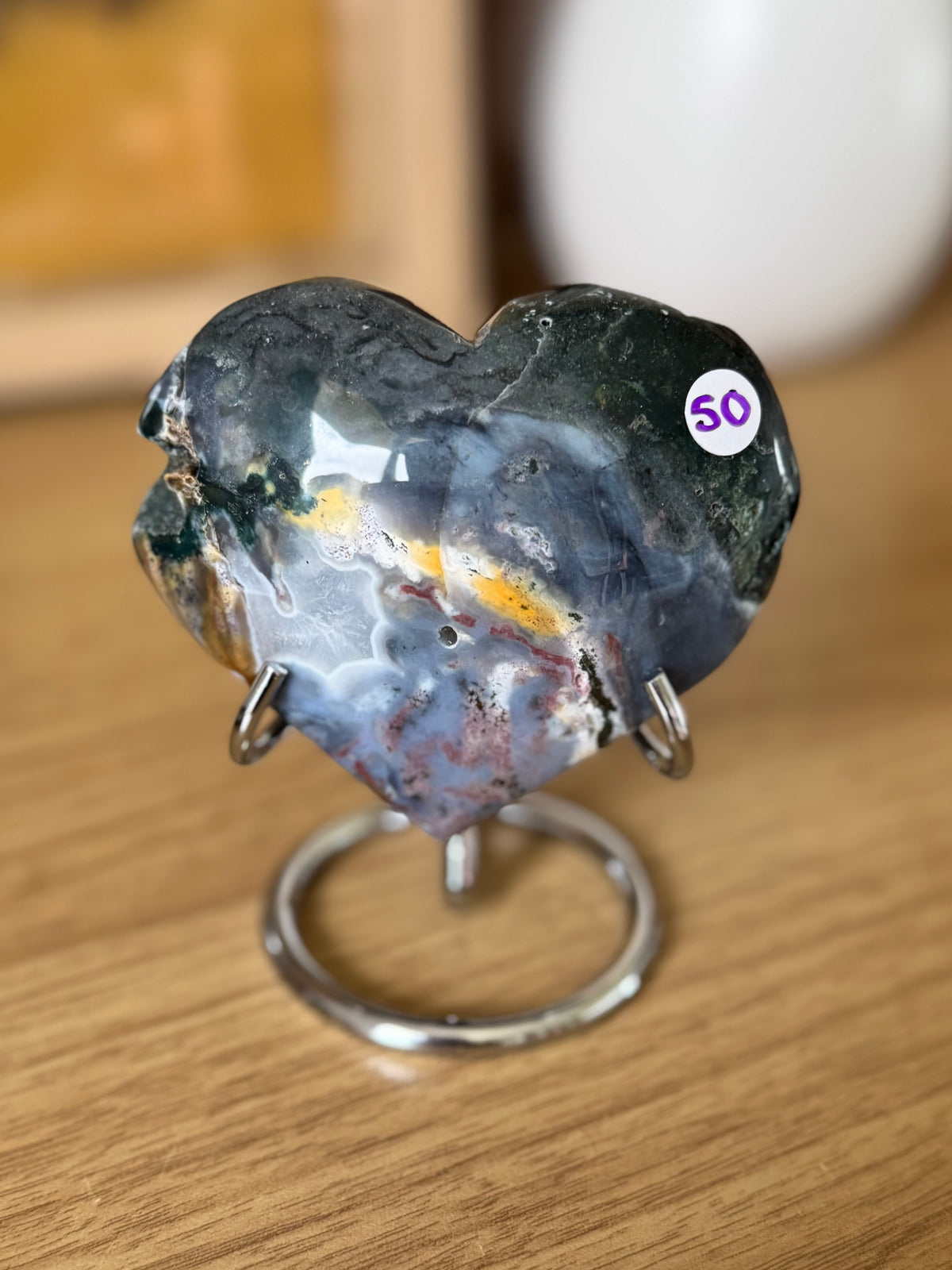 Sea Jasper Heart Carving