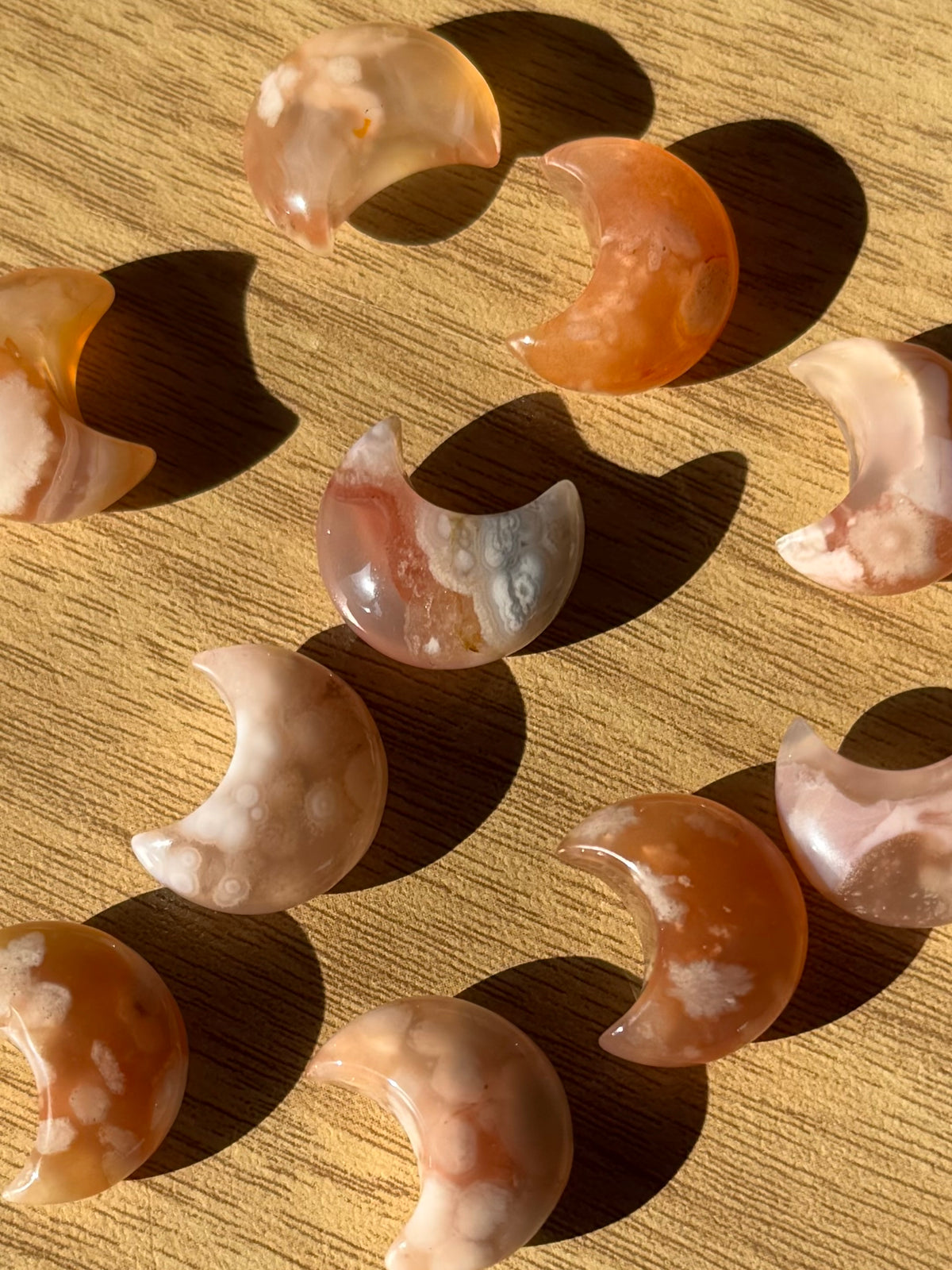 Mini Flower Agate Moon Carving | Intuitively Chosen