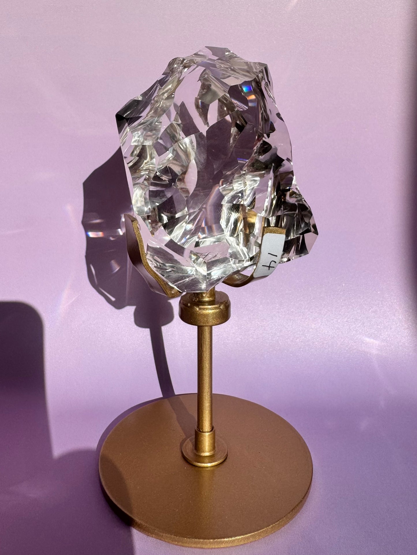 Sculpted HQ Clear Quartz on Stand
