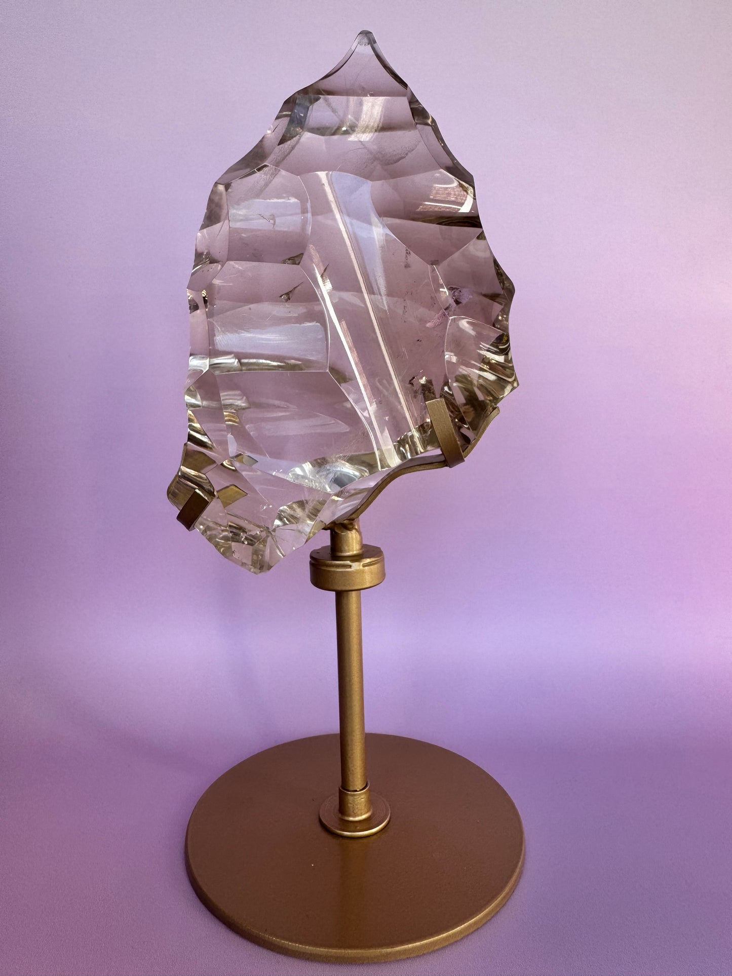 Sculpted HQ Clear Quartz on Stand
