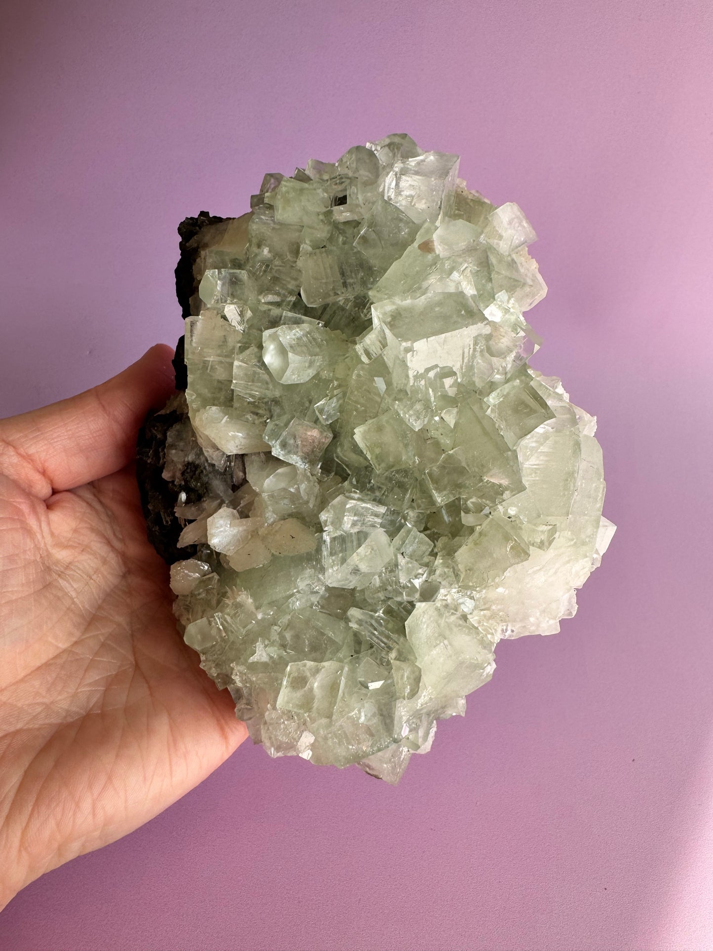 Sea Foam Green Apophyllite with Peach Silbite and Mordenite Specimen