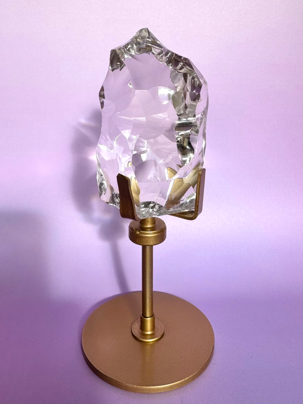 Sculpted HQ Clear Quartz on Stand