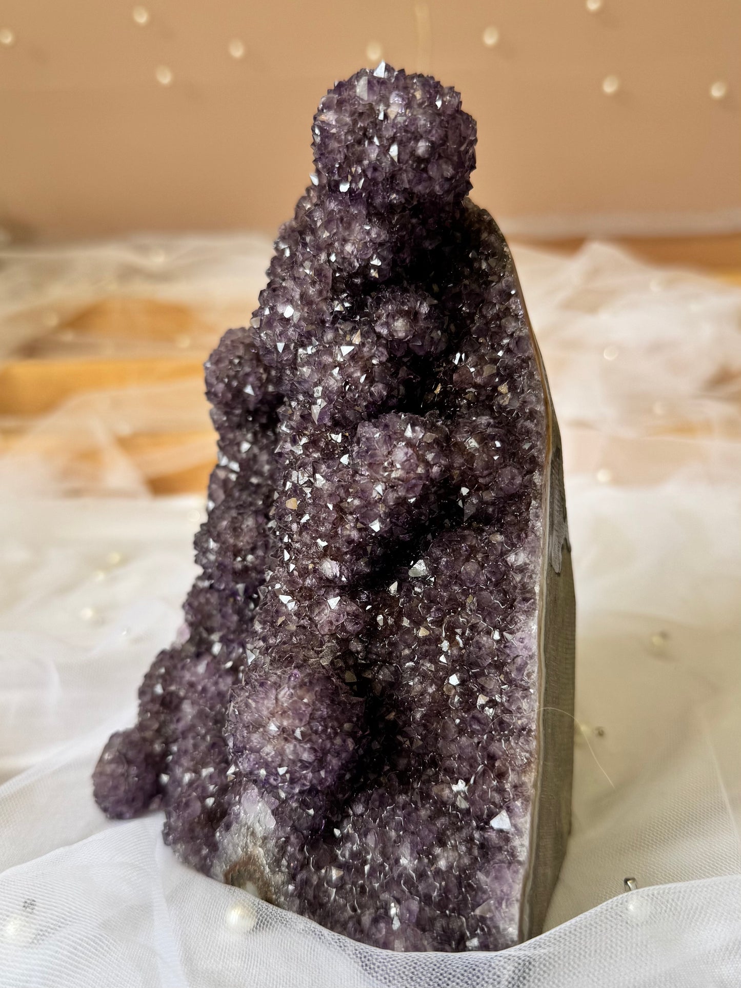Druzy Amethyst Cutbase with Stalactite Formations 1.57kg