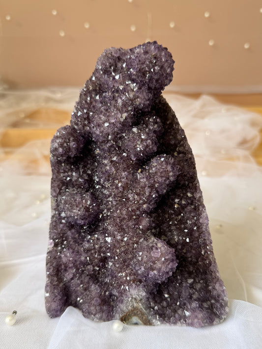 Druzy Amethyst Cutbase with Stalactite Formations 1.57kg