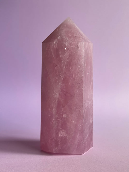 Lavender Rose Quartz Tower (x)
