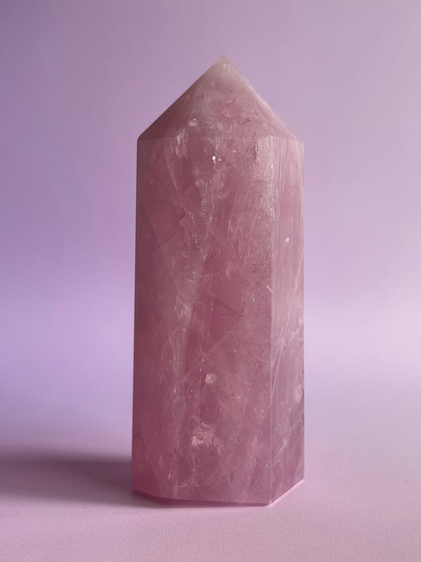 Lavender Rose Quartz Tower (x)