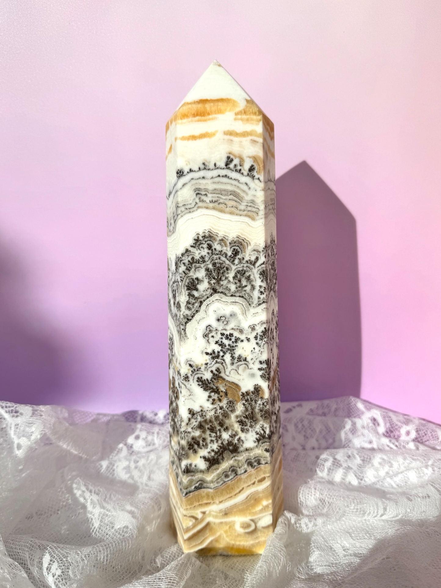 Dendritic Orange Calcite Tower