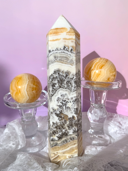 Dendritic Orange Calcite Tower