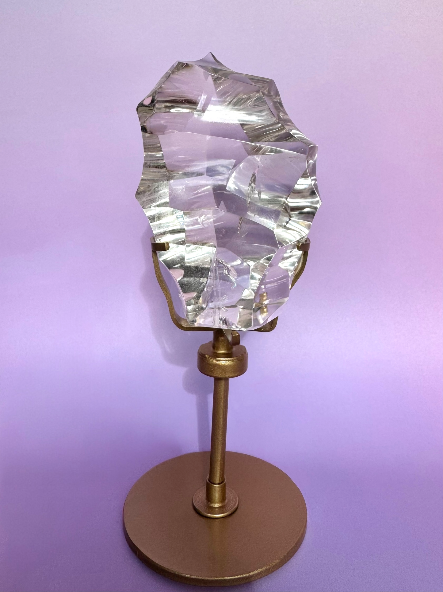 Sculpted HQ Clear Quartz on Stand