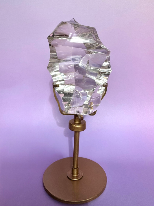 Sculpted HQ Clear Quartz on Stand