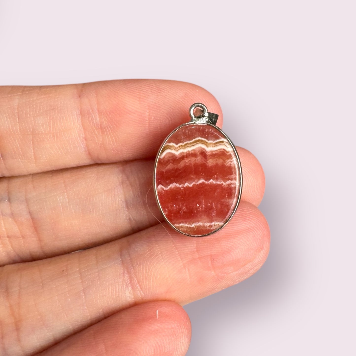 Rhodochrosite Pendant 925 Sterling Silver
