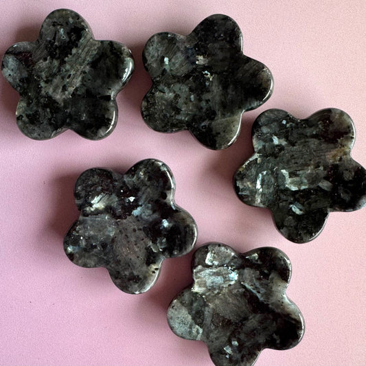 Larvikite Flower Worry Stones