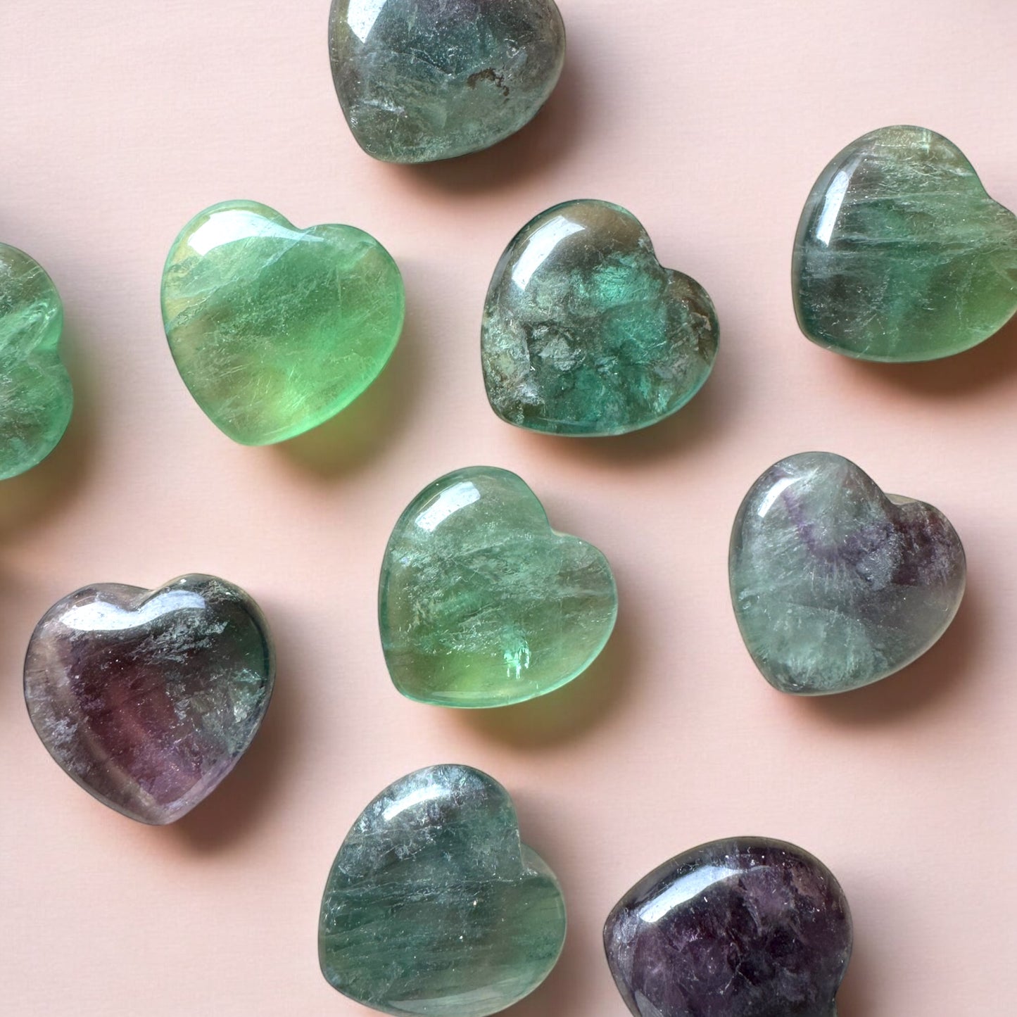 Fluorite Mini Hearts
