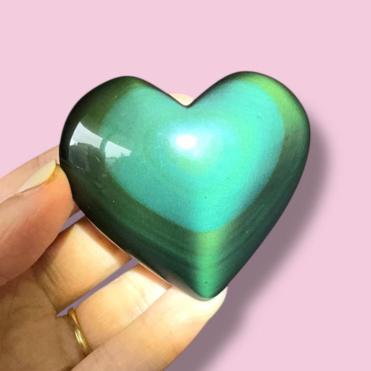 Rainbow Obsidian Heart Carving (B)