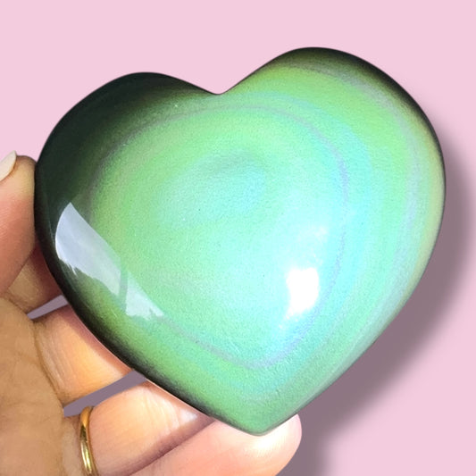 Rainbow Obsidian Heart Carving (C)