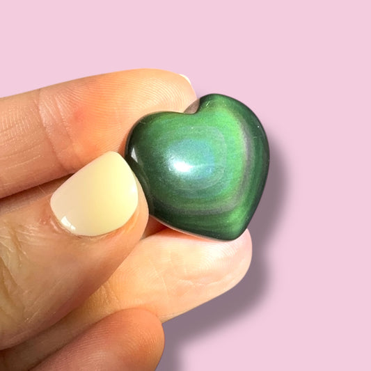 Rainbow Obsidian Mini Heart Carving