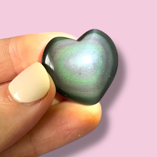 Rainbow Obsidian Mini Heart Carving