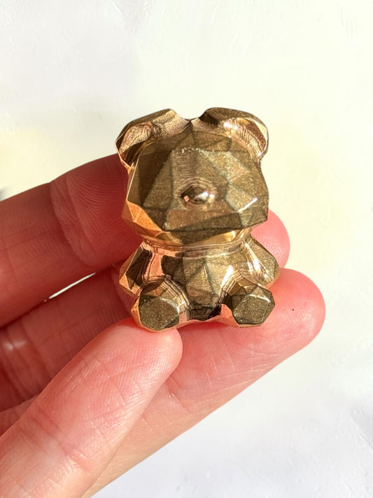 Pyrite Faceted Bear Carvings | Intuitively Chosen