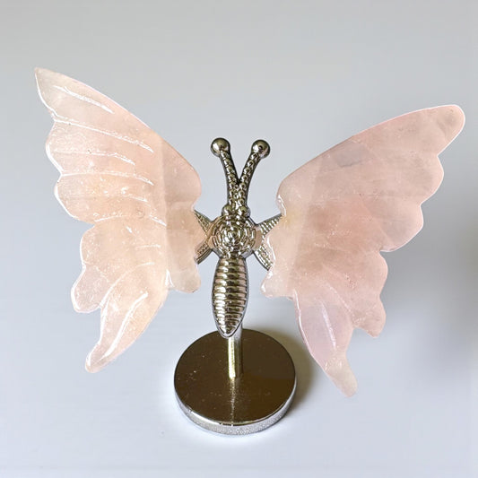 Rose Quartz Butterly on Stand