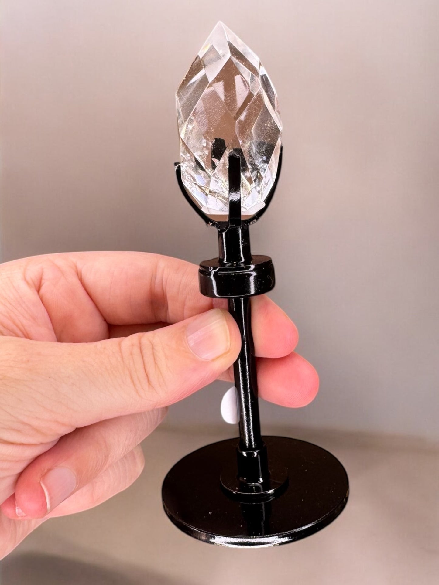 Faceted Clear Quartz Diamonds on Stands | Intuitively Chosen
