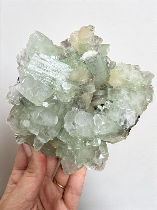 Sea Foam Green Apophyllite with Peach Silbite and Mordenite Specimen