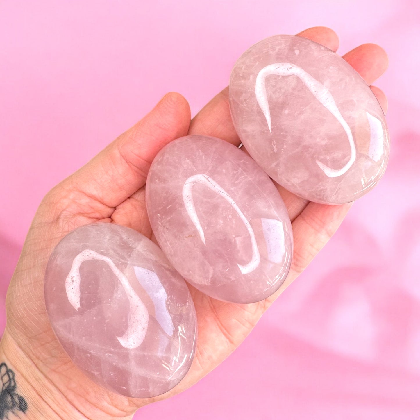 Rose Quartz Palmstones | Intuitively Chosen
