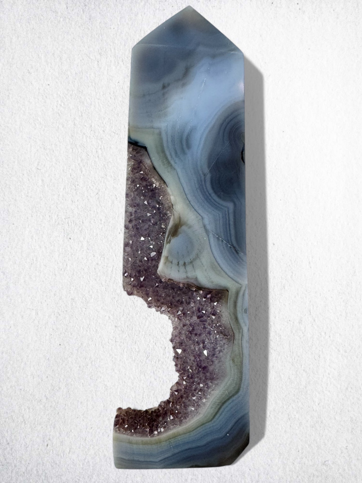 Druzy Agate and Amethyst Tower 19cm