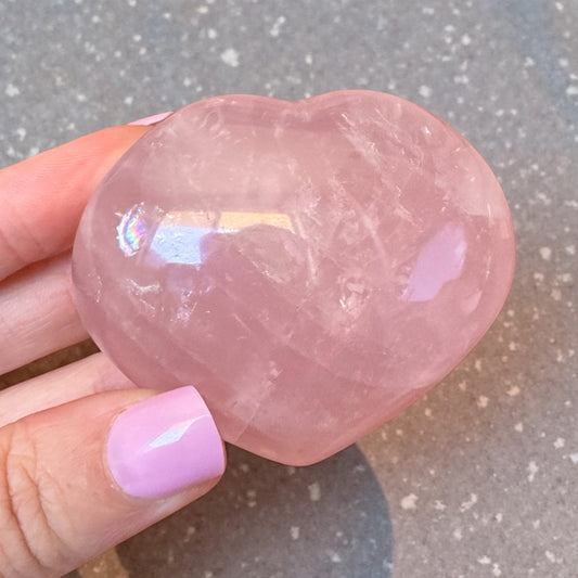 Rose Quartz Heart Carving