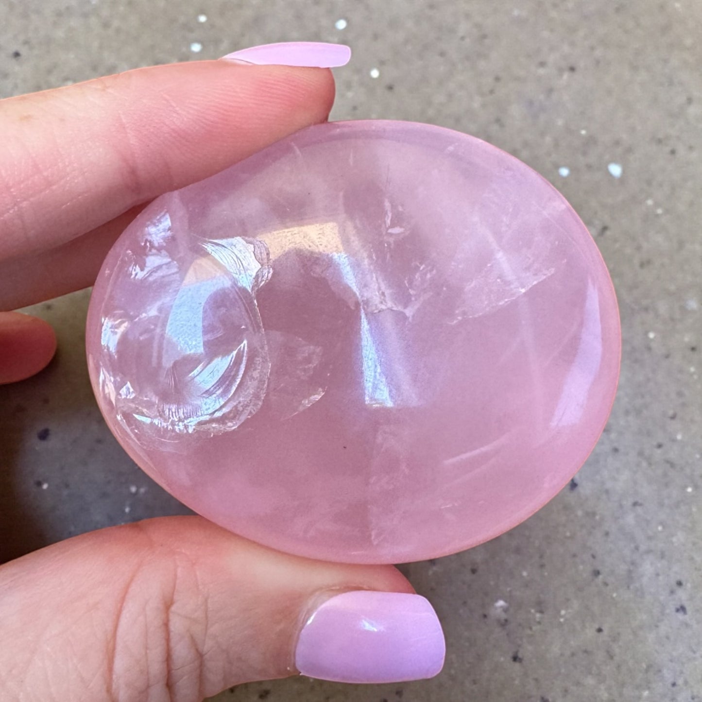 Rose Quartz Palmstone (d)