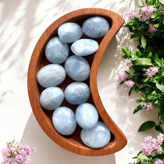 Blue Clacite Tumbles | Intuitively Chosen